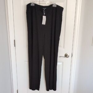 NWT Eileen Fisher Black High Waisted Stretch Jersey Knit Wide Leg Pants - 2X